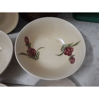 Tô tượng sành kiểu xưa 2 bông vẽ tay