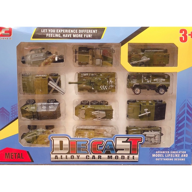 Set 12 Mô Hình Xe Quân Sự 1:87