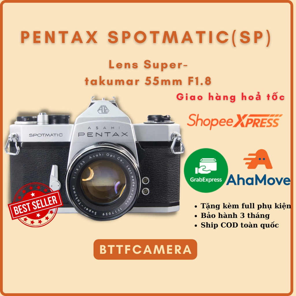 Máy Ảnh Film Pentax Spotmatic  Kèm Ống Kính Super-Takuma 55mm f1.8