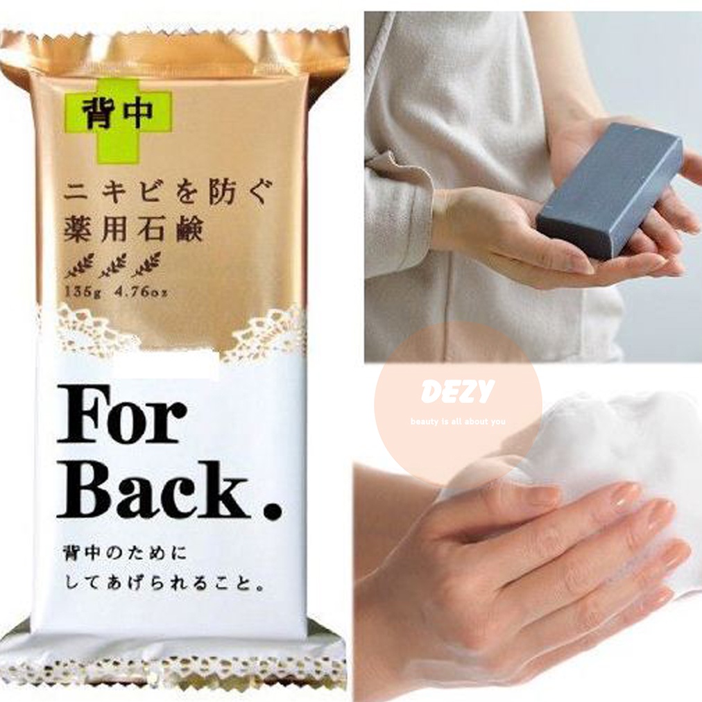 Xà Phòng Pelican Giảm Mụn Lưng For Back Soap - Xà Bông Cục Nhật Bản Dưỡng Ẩm Tẩy Tế Bào Chết Ngừa Mụn Đàn Hồi Da Dezy