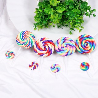 Kẹo 7 Màu Nhựa, Kẹo Mút Kẹo Lolipop Phụ Kiện Trang Trí Chụp Ảnh, Trang Trí Bánh MJ970