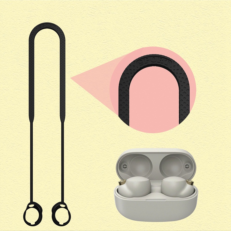 Dây Đeo Tai Nghe Thể Thao Bằng Silicon Màu Đen Chống Thất Lạc Cho Sony WF-1000Xm4