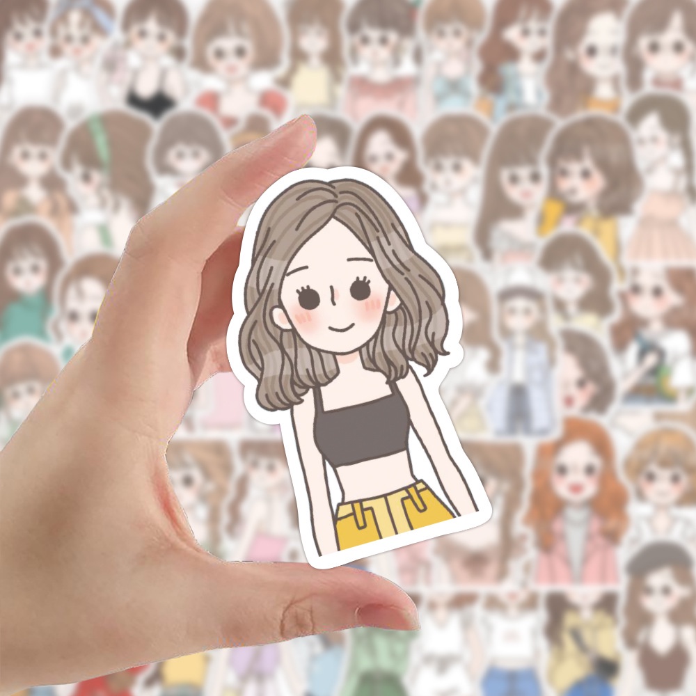 Bộ 120/60 Sticker Dán Hình Cô Gái Phi Hành Gia Trang Trí Ván Trượt, Xe Máy