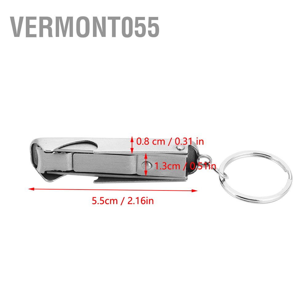 Vermont055 Outdoor Multi-function 2 in 1 Mini Tool Key Chain Ring Nail Cutter Clippers Bottle Opener