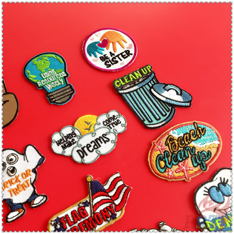 Miếng ủi thêu trang trí quần áo nhiều mẫu xinh xắn tùy chọn