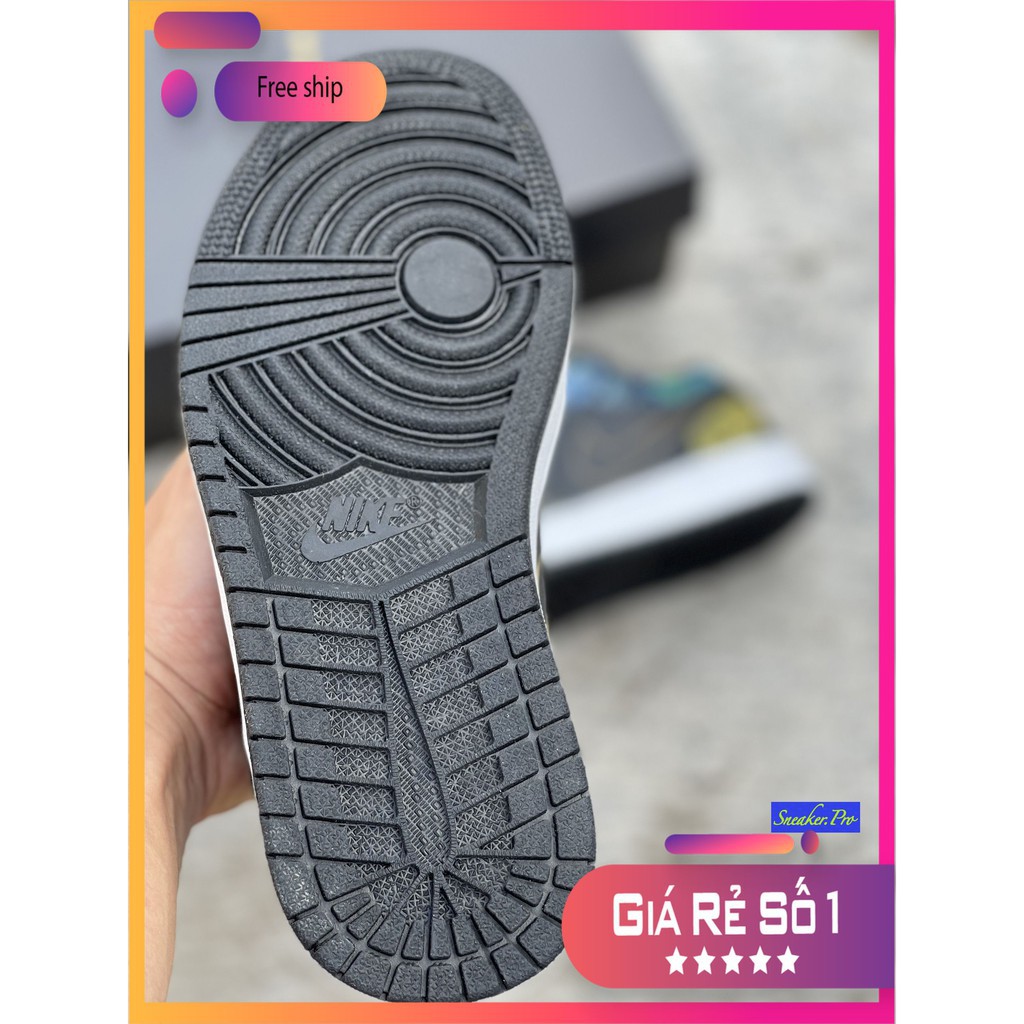 Giày thể thao Air Jordan 1 Low Multicolor S.nakeskin   cổ thấp siêu đẹp dành cho nam nữ