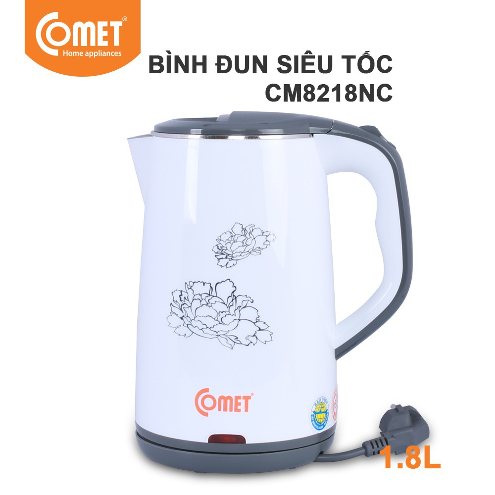 Bình đun siêu tốc inox 304 1.8L COMET - CM8218