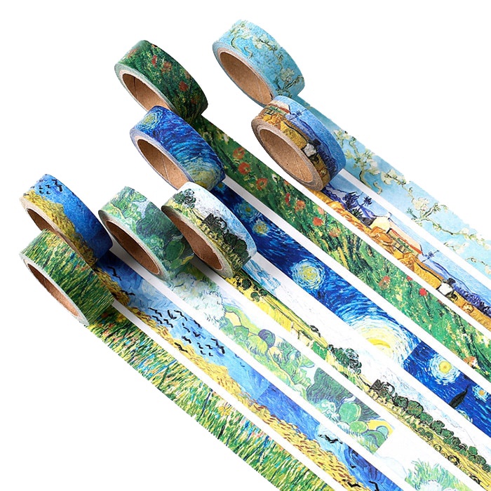 Cuộn băng keo giấy in tranh Van Gogh