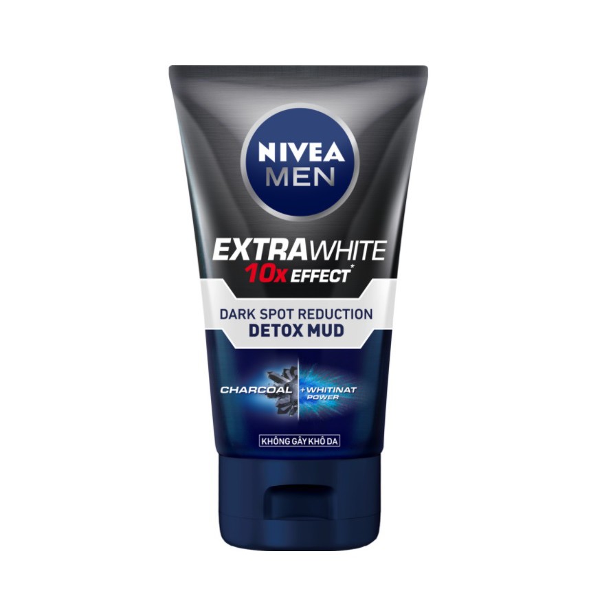 Sữa rửa mặt NIVEA MEN Detox Mud bùn khoáng giúp sáng da & mờ thâm mụn (100g)