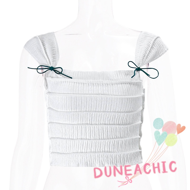 DUNEA Áo Tank Top Hai Dây Hở Lưng Gợi Cảm Cho Nữ