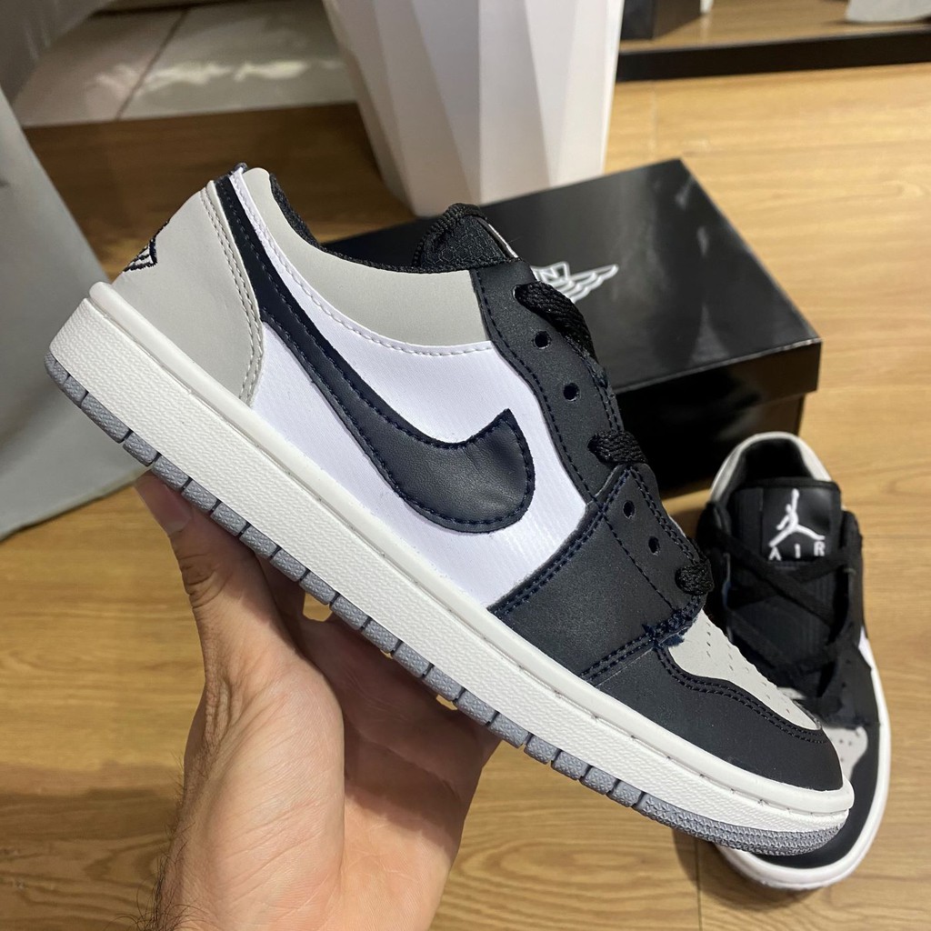 Giày jordan 1 cổ thấp❤️full bill + box❤️ jordan xám khói [ảnh thật + video] jordan đen xám Low shadow smoke Grey