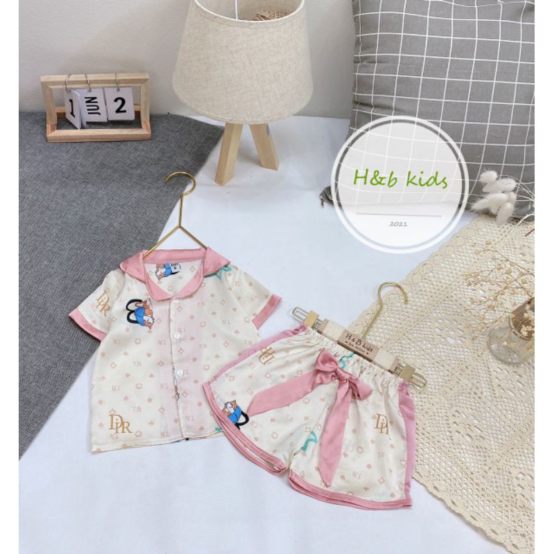 ✓8-16kg✓ Set bộ pyjama lụa cho bé gái size nhí xinh yêu