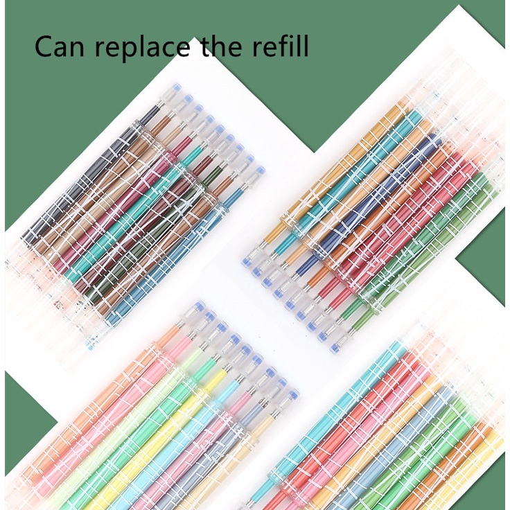 Set 9 bút Gel Morandi có thể thu gọn thay đổi màu nước sáng tạo