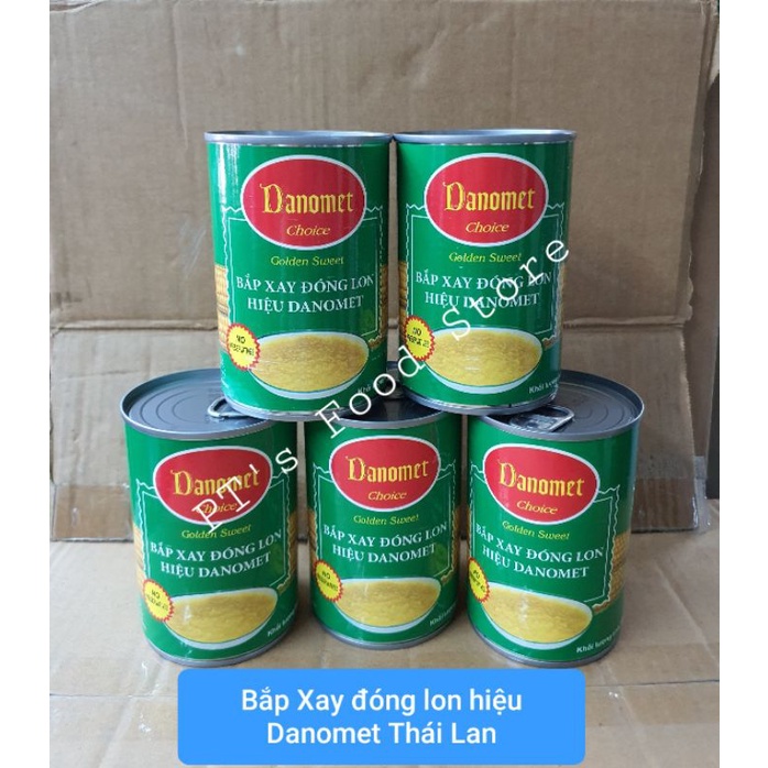 [Thái Lan] Bắp Xay đóng hộp Danomet / Cream corn bắp lon 400gr. Ngô ngọt xay mịn nấu chè bắp, bánh kem, kem bắp, súp bắp