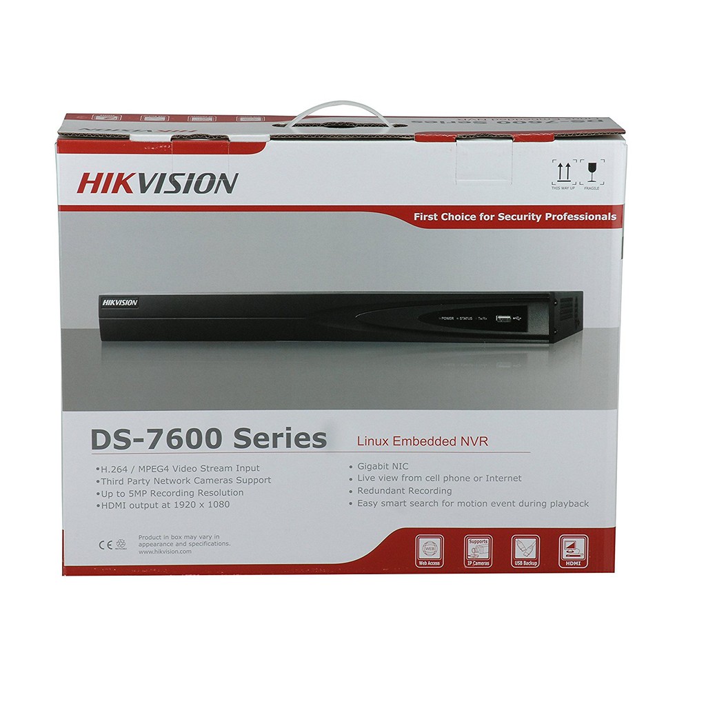 Đầu ghi hình camera ip HIKVISION DS-7604NI-K1/(4P)(B) 4 kênh 8MP ( PoE) Chính hãng