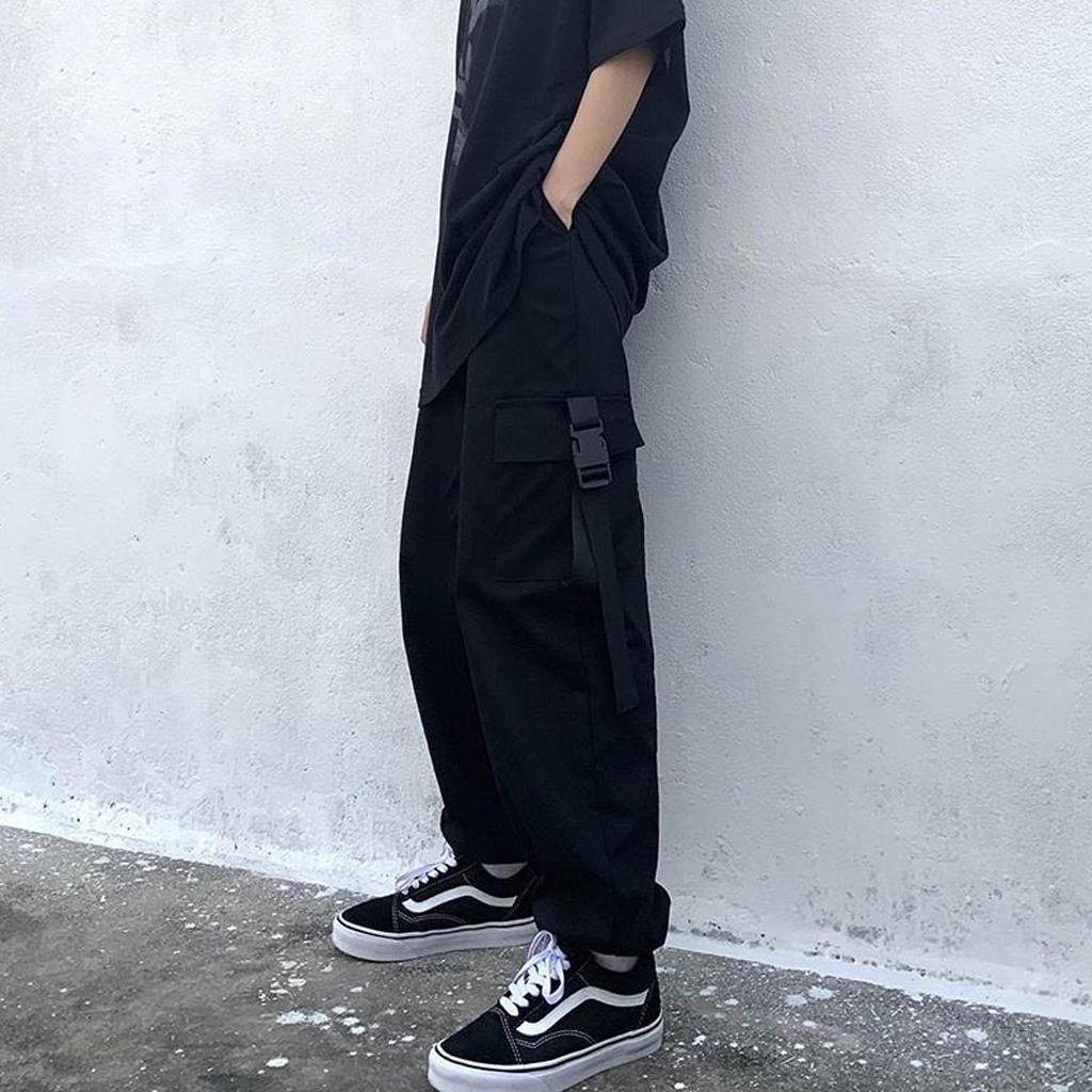 Quần Jogger Unisex nam nữ Kaki cao cấp - Quần Kaki Cargo Pants mềm nam nữ màu đen