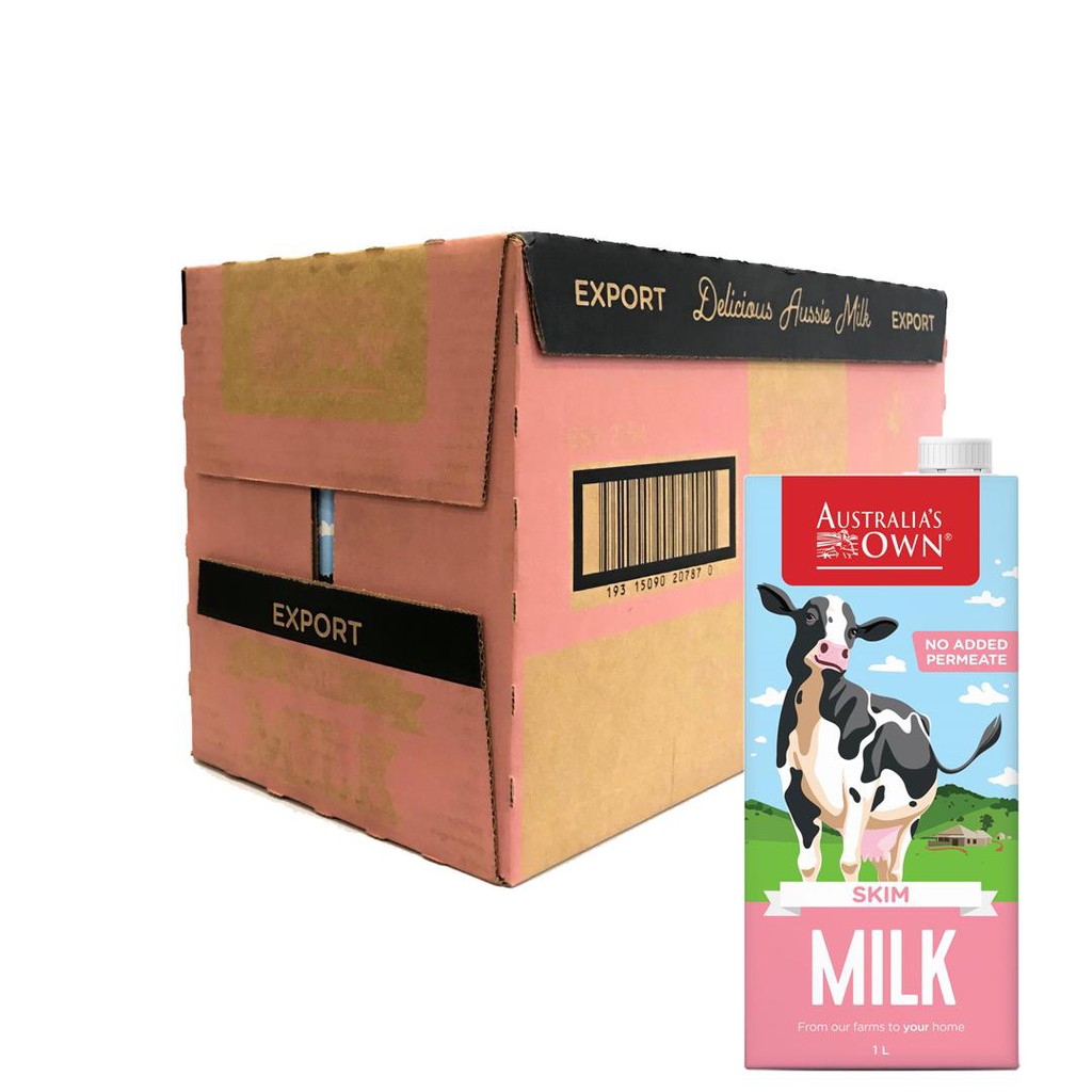 Sữa Australia Own Skim Milk không béo size 1Lít (Thùng 12 hộp)