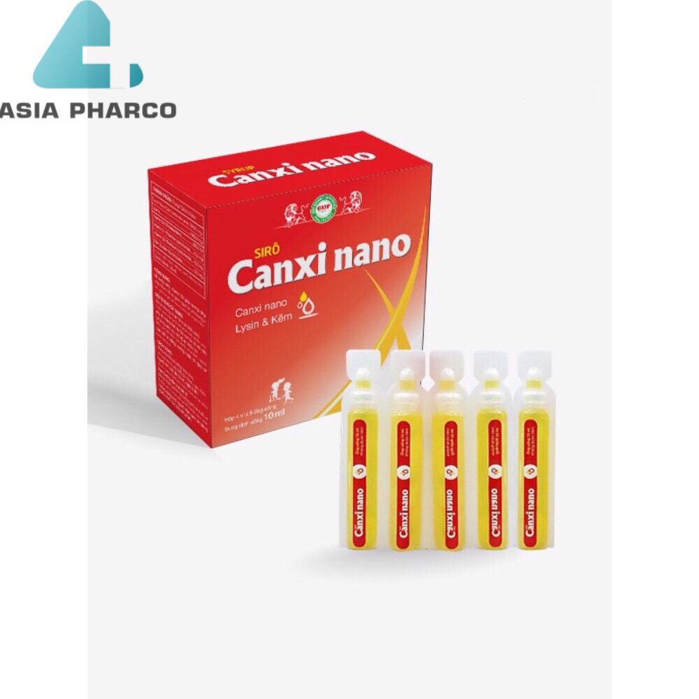 Sirô CANXI NANO Mediphar hỗ trợ phát triển xương và chống loãng xương chai 120ml, hộp 20 ống 10ml