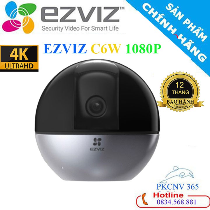 Camera Wifi Ezviz_C6W _1080P Đàm thoại 2 Chiều, Xoay quay quét 360 độ ,Full HD, Phát hiện chuyển động AI, - BH 24TH