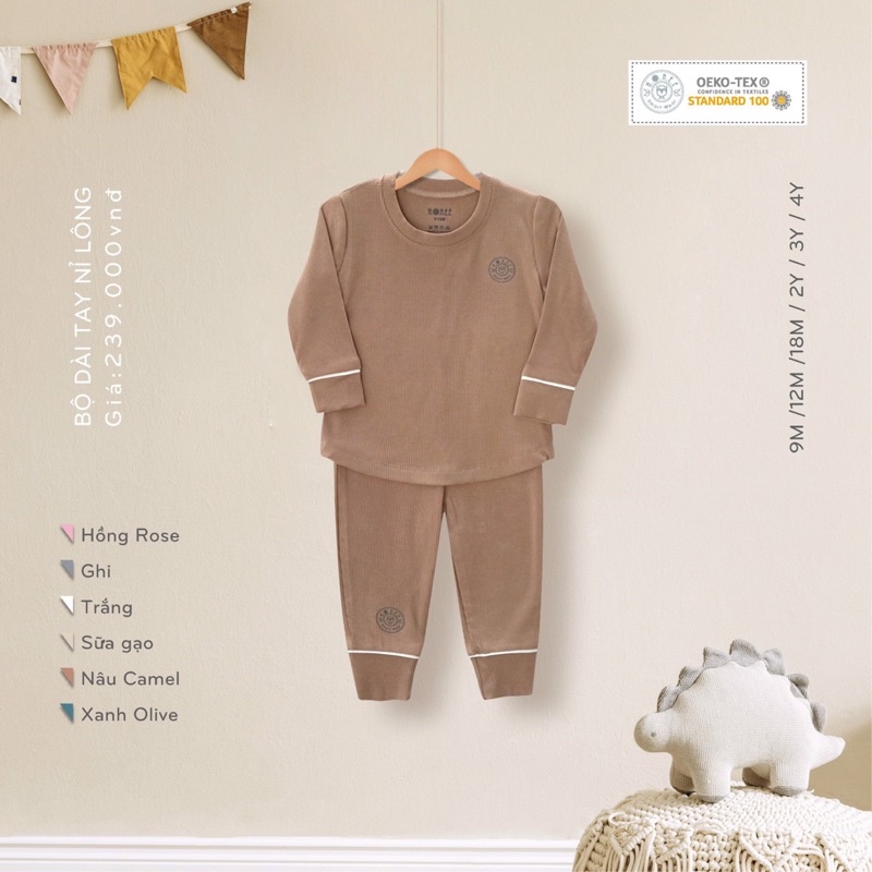 Bộ Hrnee Cài Vai Nỉ Lông