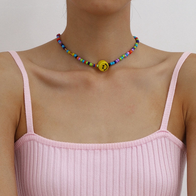 Choker Đính Hạt Nhiều Màu Phong Cách Bohemian Thời Trang Dễ Thương