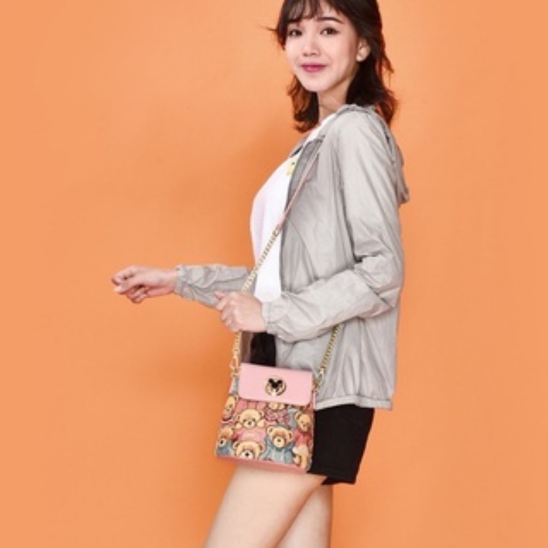 Túi đeo chéo SEAGLOCA thêu hình gấu thời trang dành cho nữ