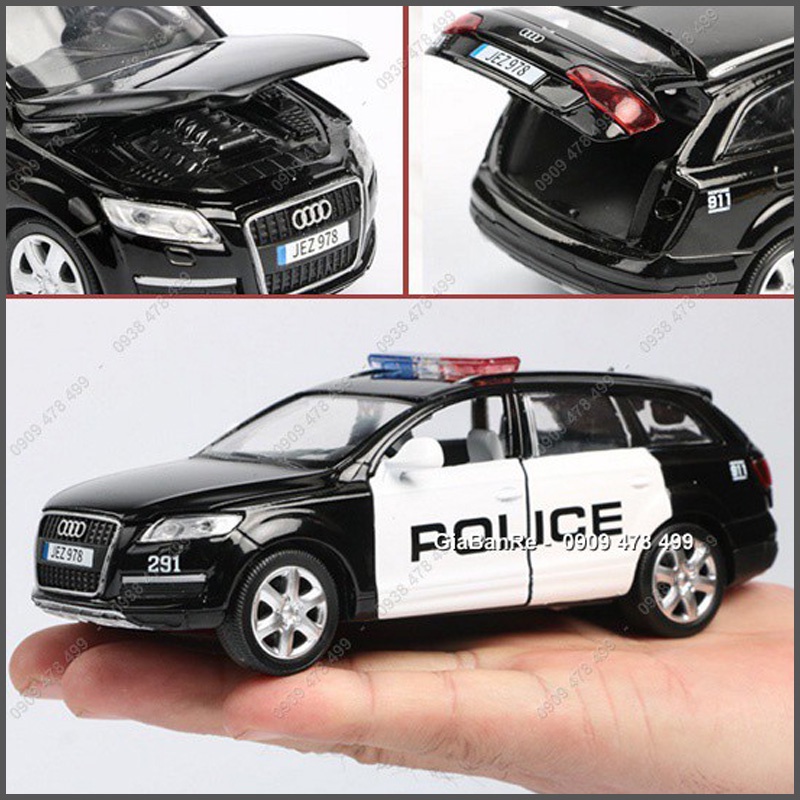 Xe Mô Hình Kim Loại Cảnh Sát Audi Q7 Police Tỉ Lệ 1:32 - 9622