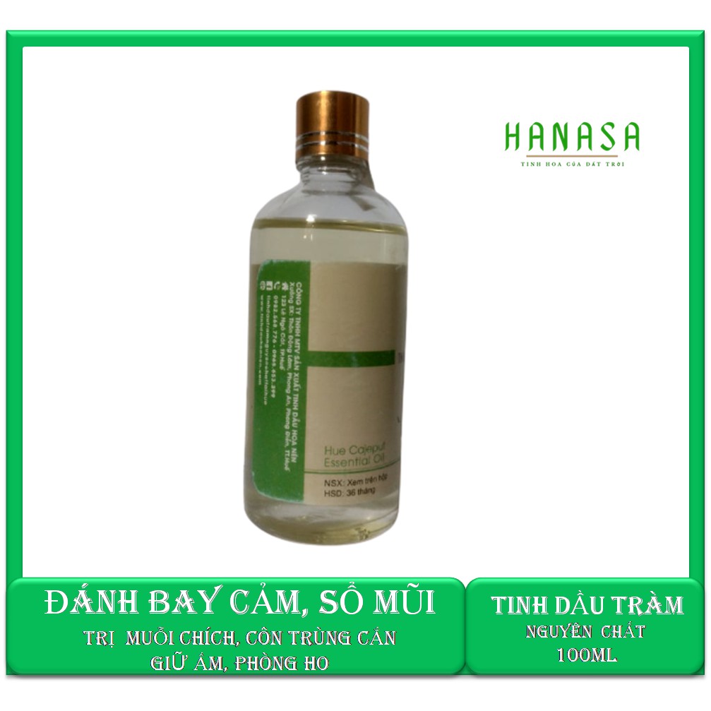 Tinh dầu tràm Hoa Nén 100ml [nguyên chất] đậm đánh bay sổ mũi, ho, bôi muỗi đốt hiệu quả[Loại 1]