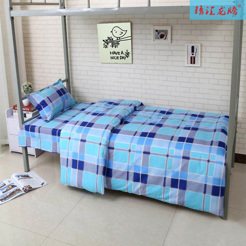 Bộ Vỏ Chăn Ga Gối Đệm Cotton Polyester Màu Xanh Da Trời 5x7