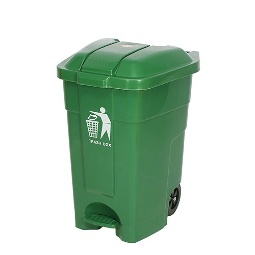 Thùng rác nhựa HDPE 70L có bánh xe và đạp chân