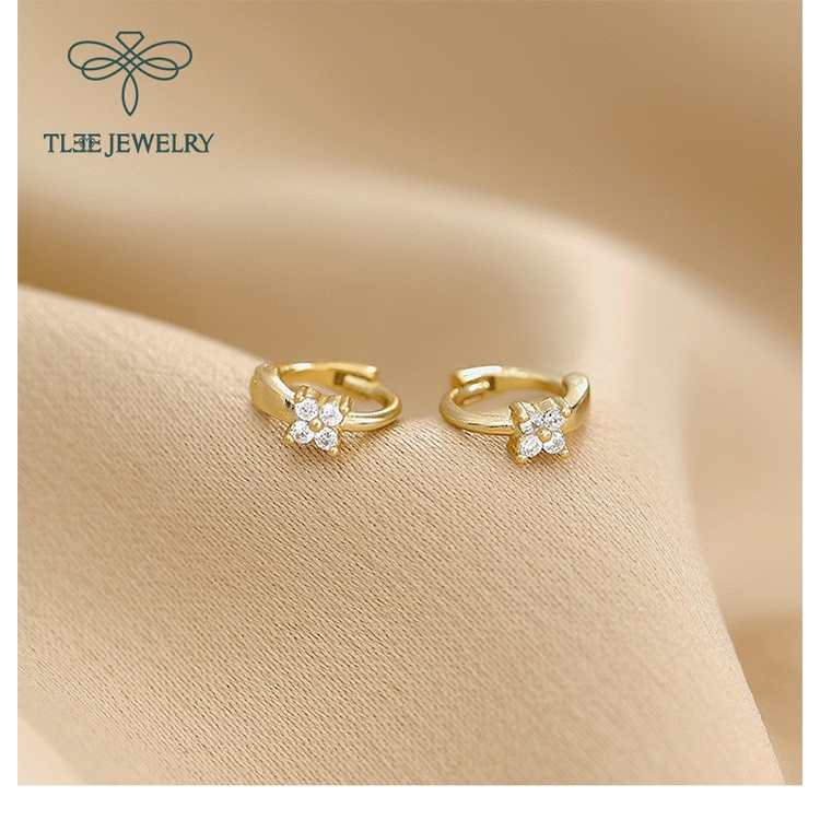 Khuyên tai bạc nữ TLEE tròn phong cách cá tính mix theo set phong cách Hàn Quốc TleeJewelry B0109