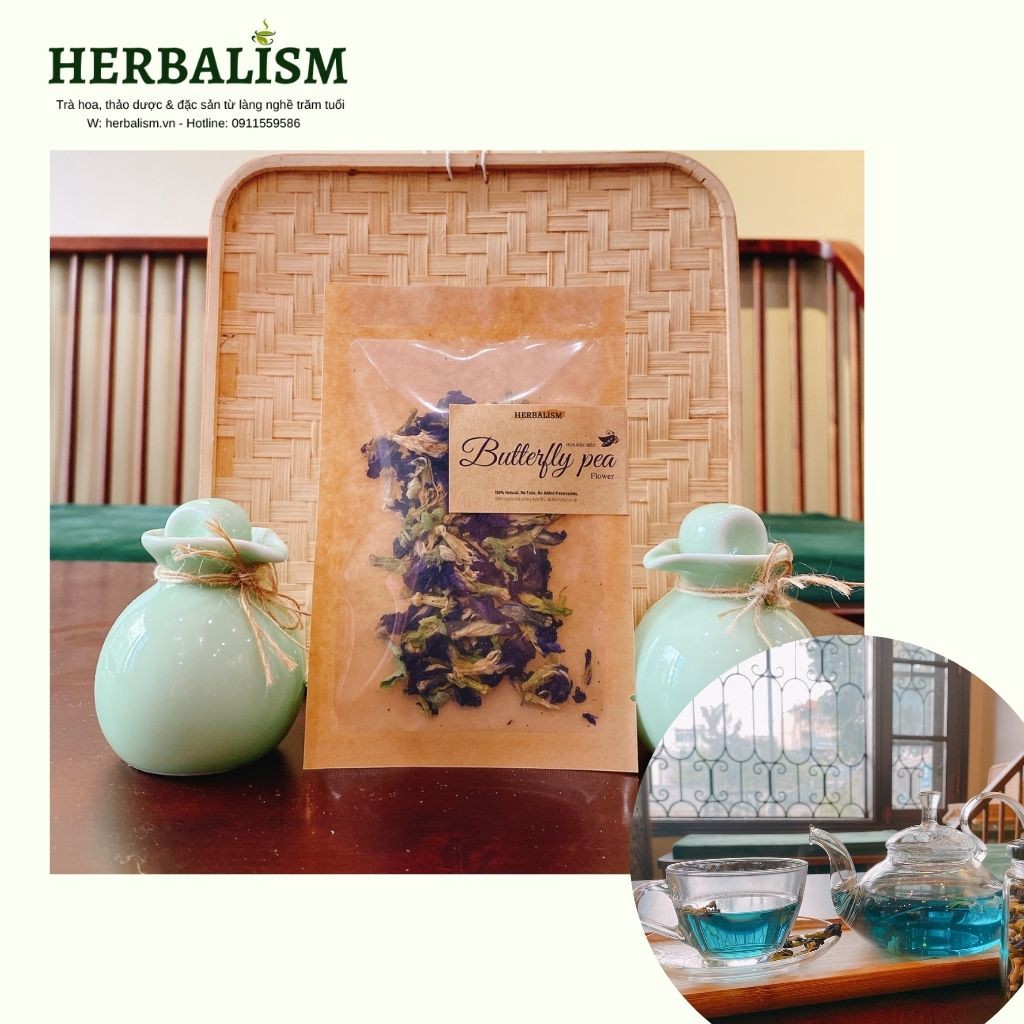 Trà hoa quả mix 1 gói nhỏ dùng thử HERBALISM| Trà Hoa Cúc, Đậu biếc, Hoa Hồng, Cascara Cam Quế, Kỷ Tử, Táo Đỏ, Long Nhãn | BigBuy360 - bigbuy360.vn