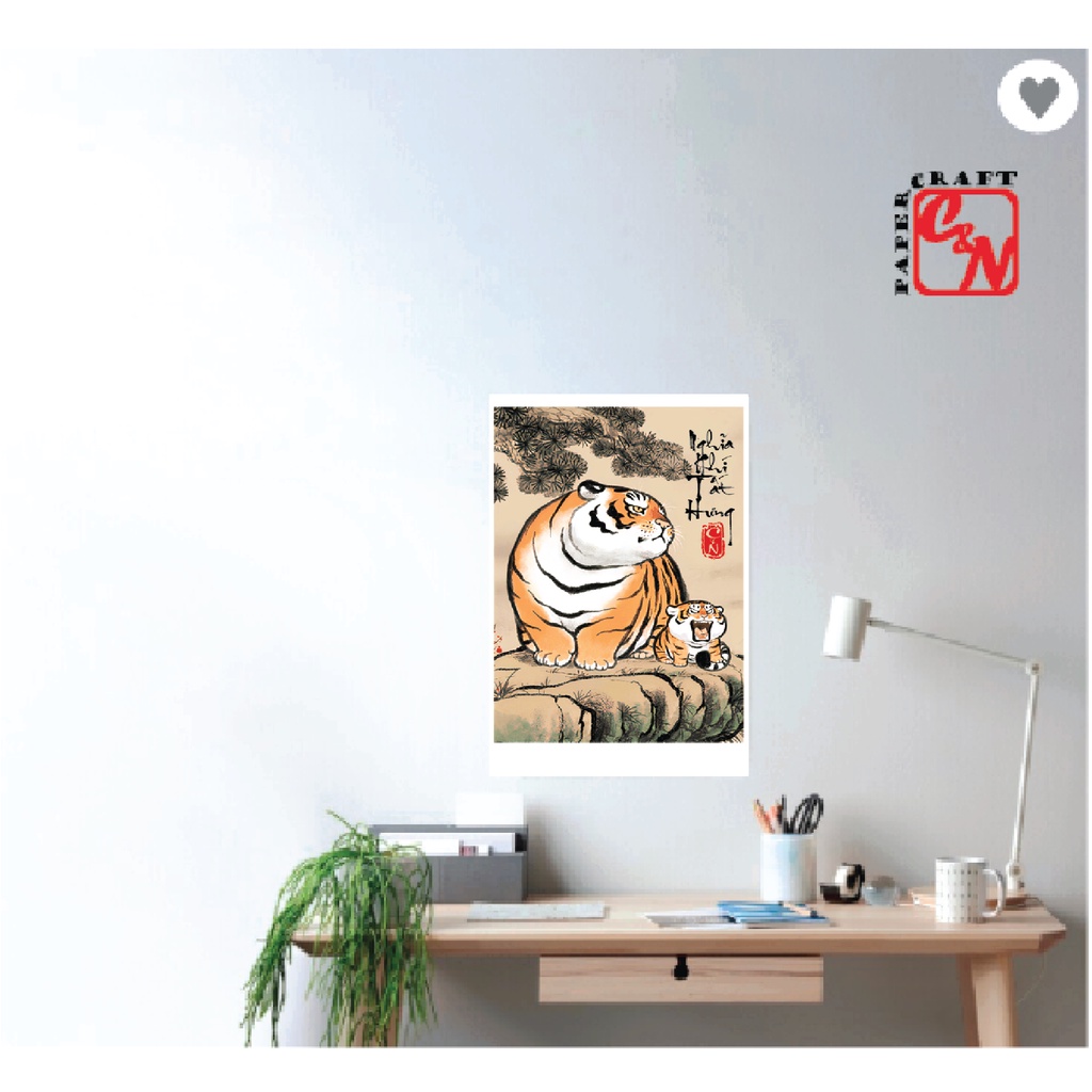 Poster siêu dễ thương|Poster hổ nghĩa khí tất hưng|Poster dán tường
