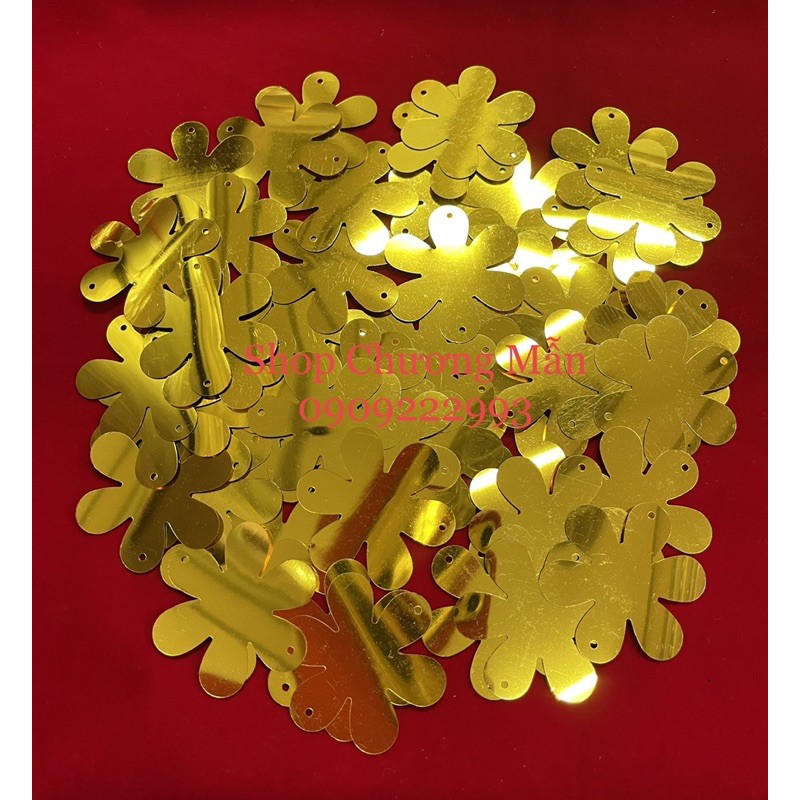 100G Bông Mai 6 Cánh 47mm Kim Sa Làm Cây Tài Lộc