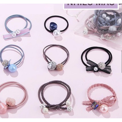 Set 10 dây cột tóc nhiều màu