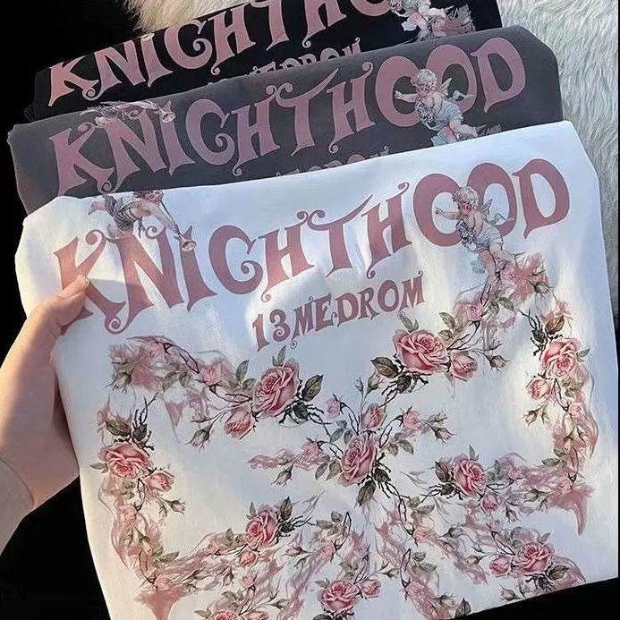 NRVP Áo Thun Mùa Hè Tay Cộc Oversize In Họa Tiết Phong Cách Hàn Quốc Cho Nam / Nữ