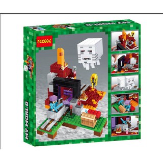 Đồ chơi xếp hình địa ngục rực lửa minecraft