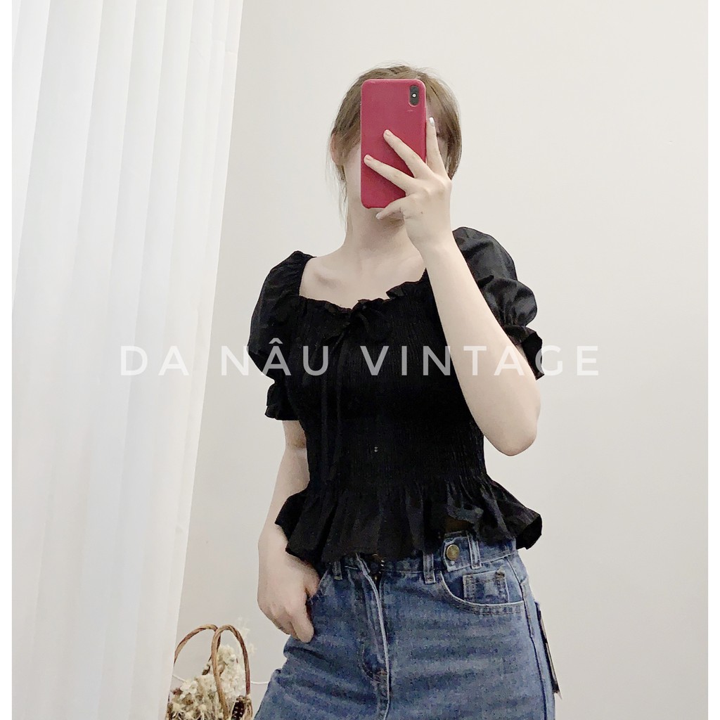Áo croptop nữ chun ngực nhiều màu, kiểu hot trend cho mùa hè 2021