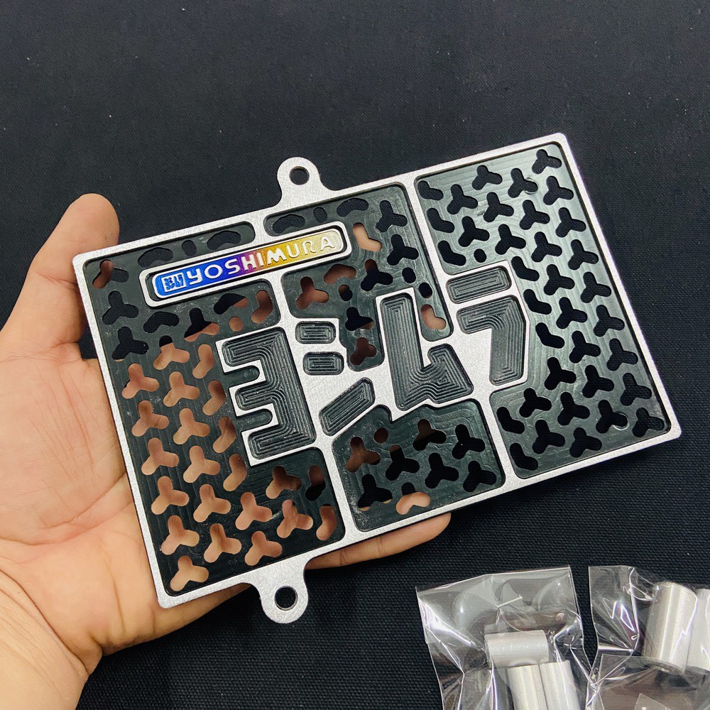 [XẢ KHO] CHE KÉT NƯỚC XE SONIC, WINNER-X NHÔM CNC 3D TÔNG MÀU 2 LINE ĐEN BẠC ( TEM TITAN YOSHIMURA )