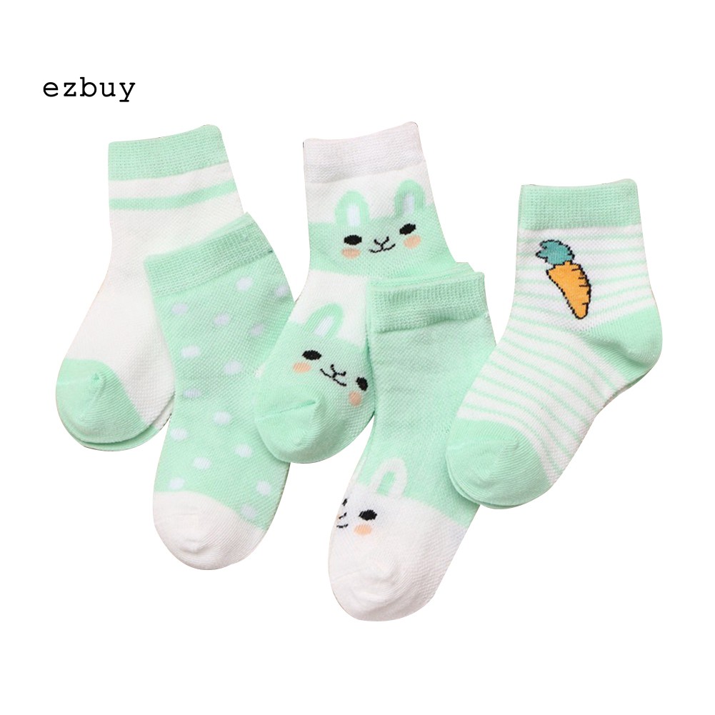 Set 5 đôi vớ vải cotton thoáng khí thoải mái sành điệu dành cho bé