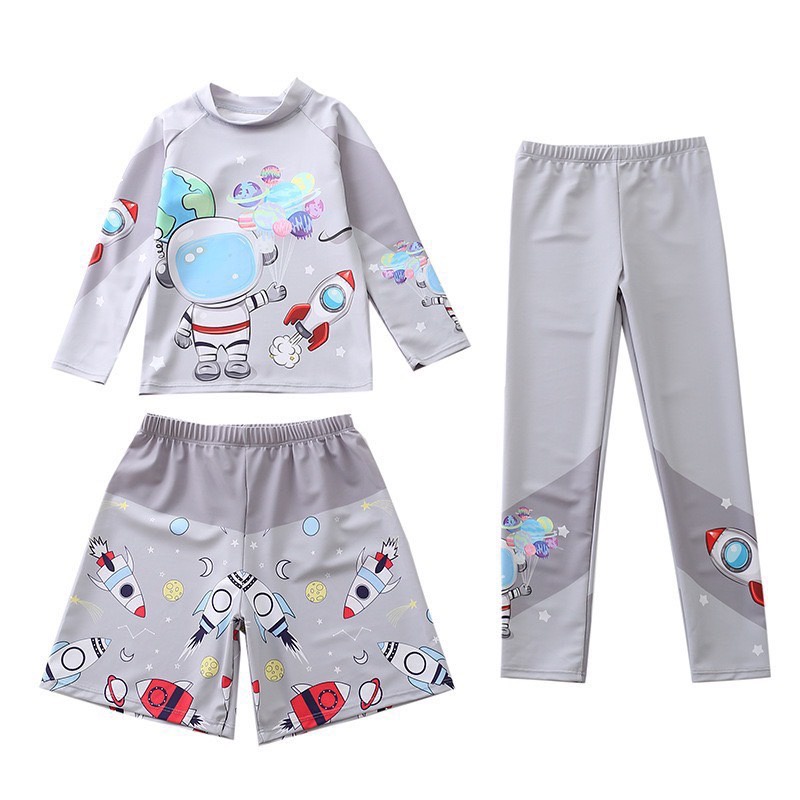 Set 3ct bộ bơi dài tay quần đùi + quần dài BT size 110 - 150