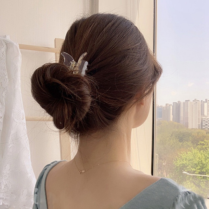 Kẹp tóc nữ thiết kế bướm trong suốt nhiều màu sắc thời trang Hàn Quốc