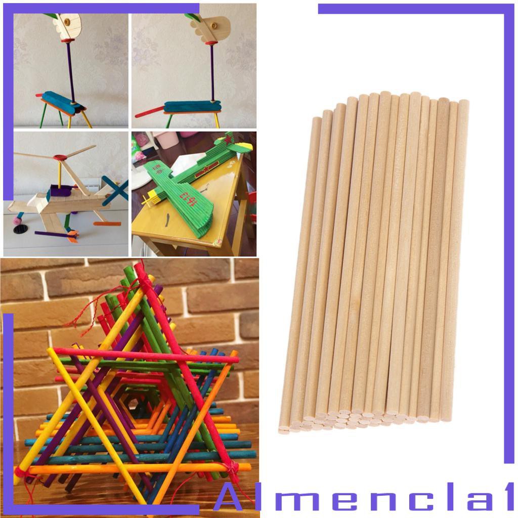 Set 50 que gỗ tròn chưa hoàn thành để làm các mô hình thủ công