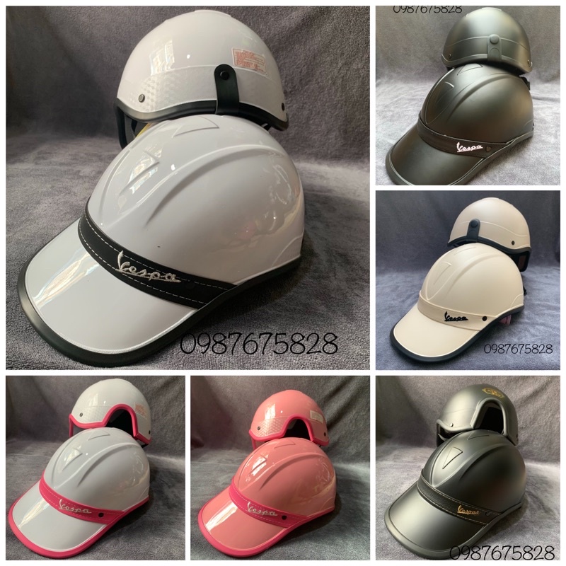 Nón bảo hiểm kết vespa viền đa cao cấp phong cách sang chảnh cá tính