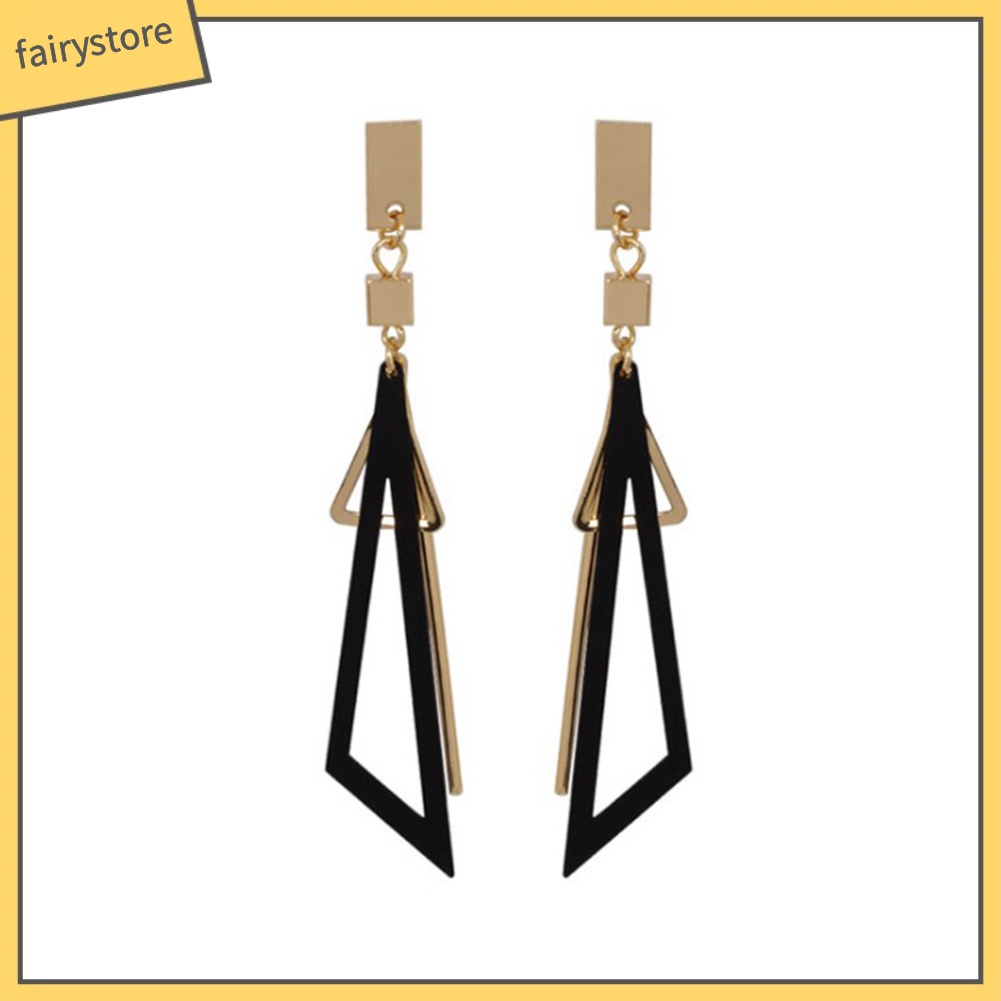 Bông tai dáng dài mặt hình tam giác cho nữ