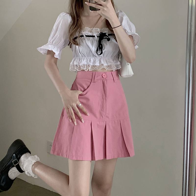 Chân Váy Chữ A Lưng Cao Nhún Bèo Phong Cách Hàn Quốc 43714 | BigBuy360 - bigbuy360.vn