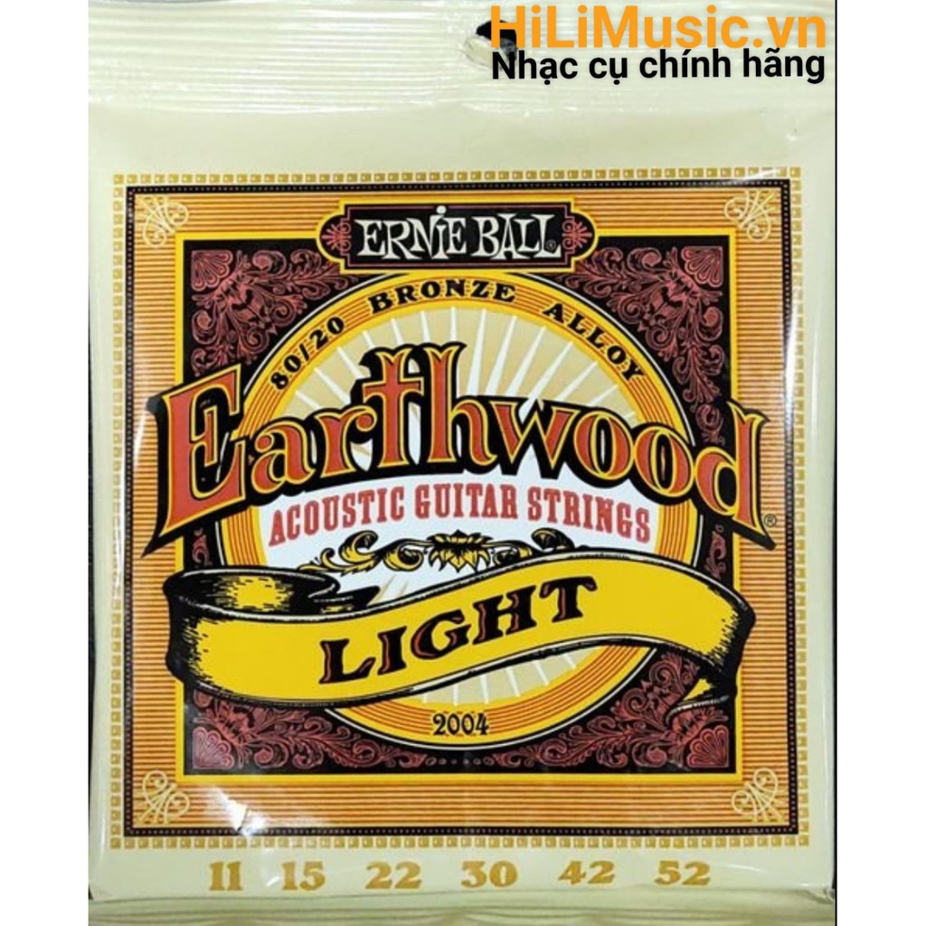 [Cửa Hàng Uy Tín] Dây Guitar Acoustic ERNIE BALL Earthwood Light 11-52