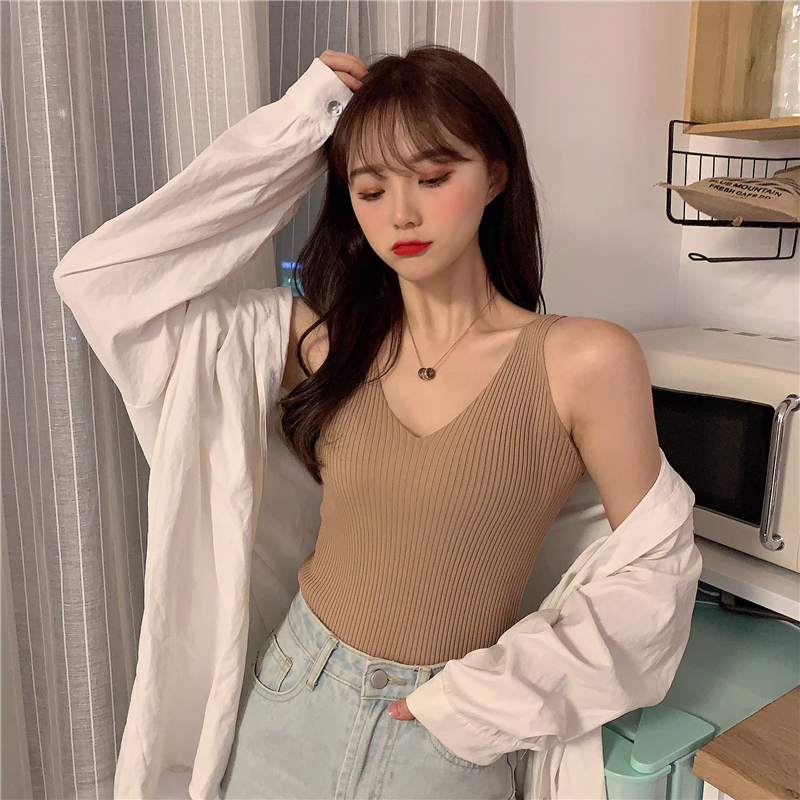 Áo Len Không Tay Cổ Chữ V Phong Cách Hàn Quốc Dành Cho Bạn Nữ | BigBuy360 - bigbuy360.vn