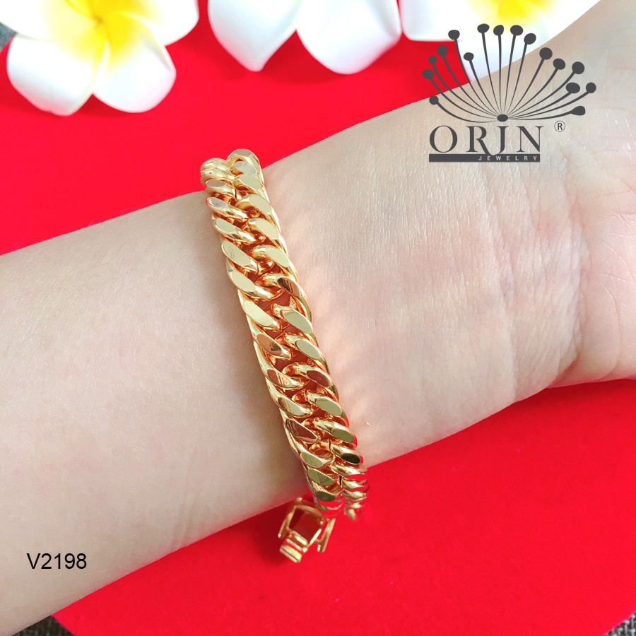 Vòng tay nam nữ, lắc tay nam nữ, lắc lật, lắc xích bền màu thiết kế cao cấp Orin V2198