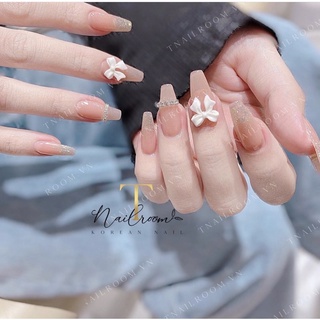 Mãu nailbox sơn thạch đính nơ , nailbox thạch , nailbox xinh , nailbox thiết kế , nailbox giá rẻ